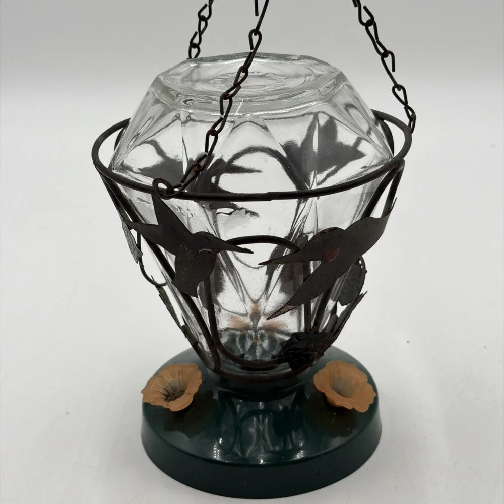 Vintage Perky Pet No 288 Glass Hummingbird Feeder 28 Oz AS IS